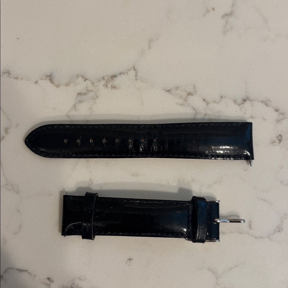 Michele Black Leather Watch Strap